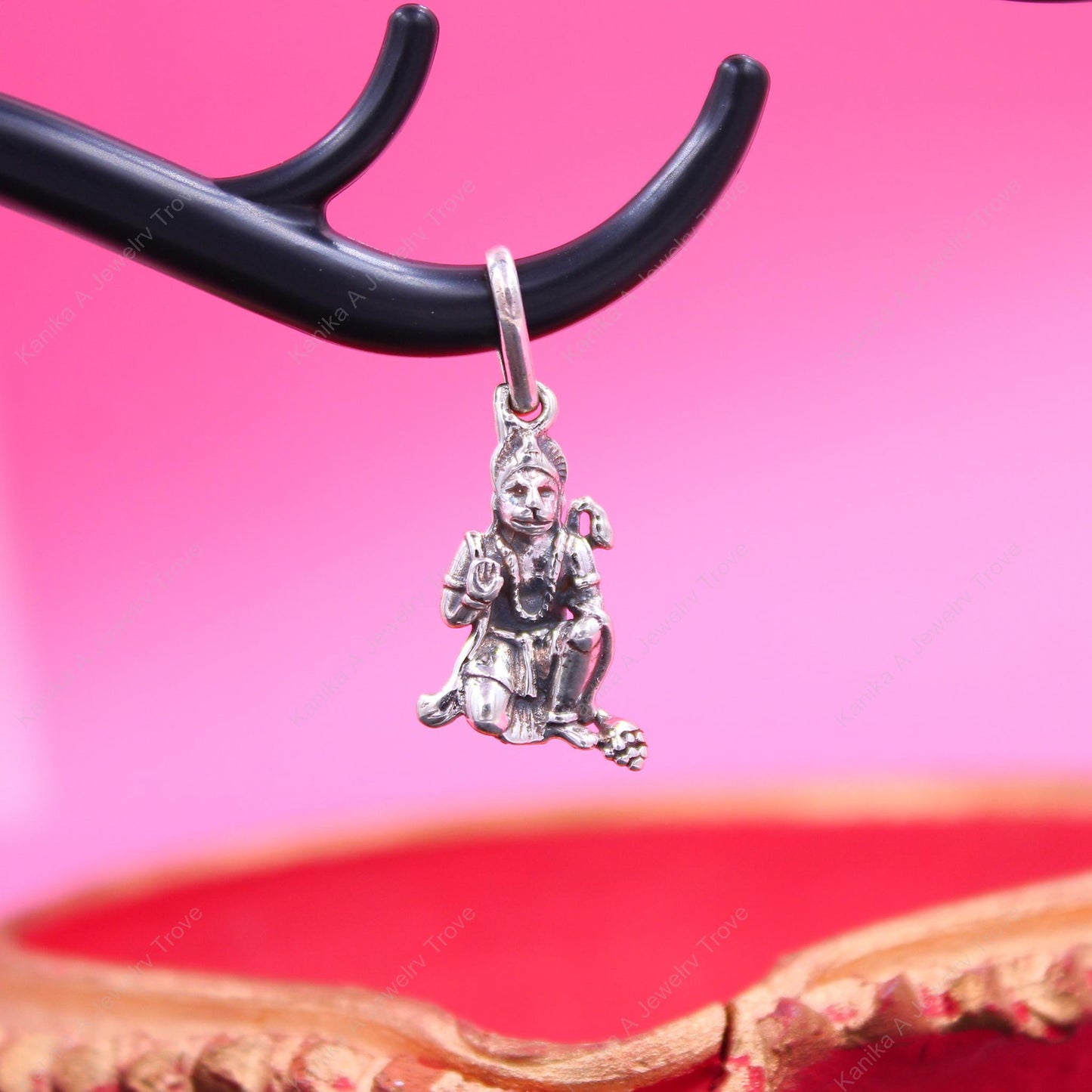 Silver Hanuman pendant, perfect devotional jewelry