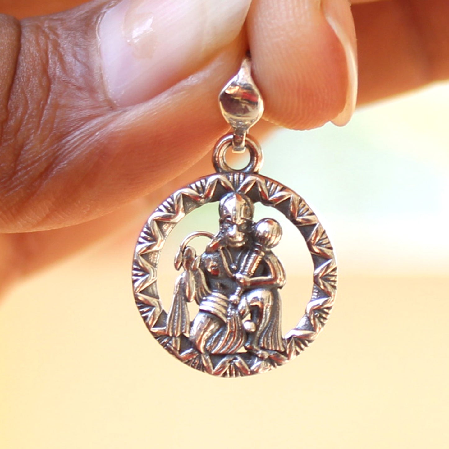 Handcrafted Sterling Silver Hanuman Pendant | Spiritual & Ethnic Jewelry
