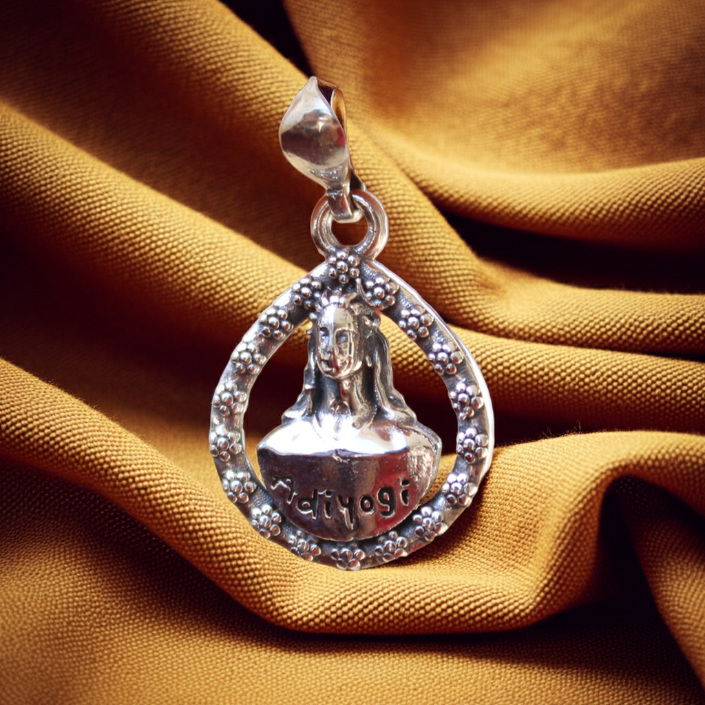 Adiyogi Shiva Embrace Silver Pendant