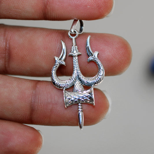 Shiva Trishul & Damaru God Pendant