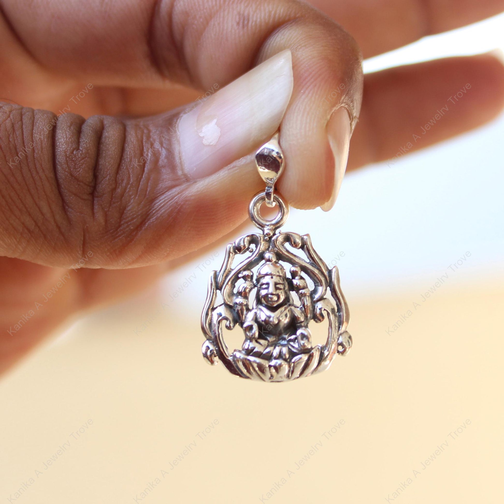 Detailed guardian pendant with sterling silver chain