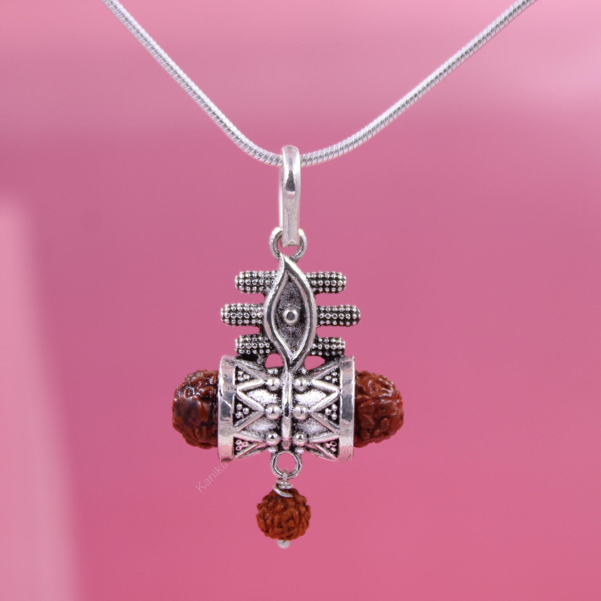 Elegant silver rudraksha pendant for spiritual energy