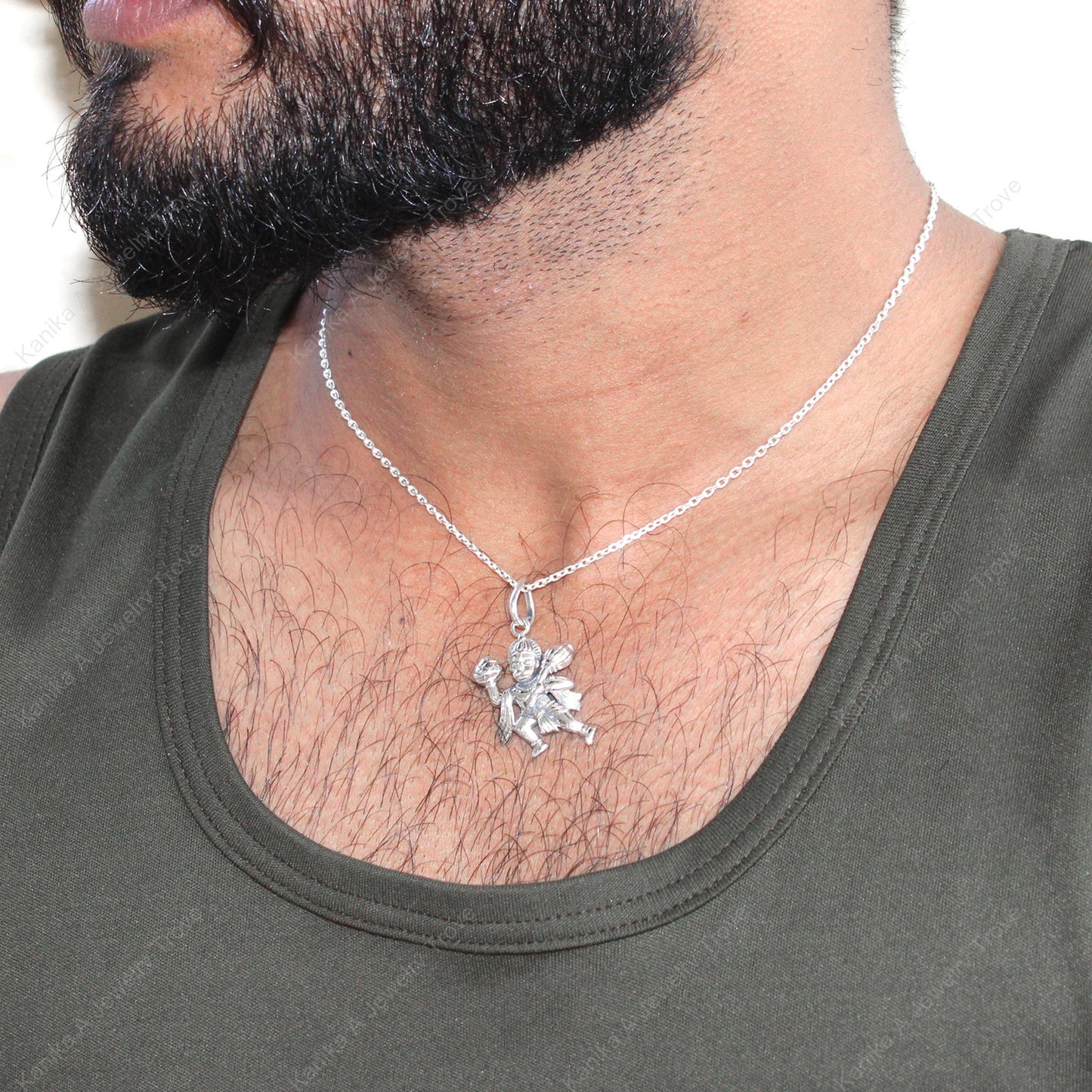 Religious Hanuman silver jewelry
