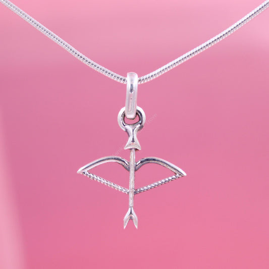 Elegant silver archery pendant necklace