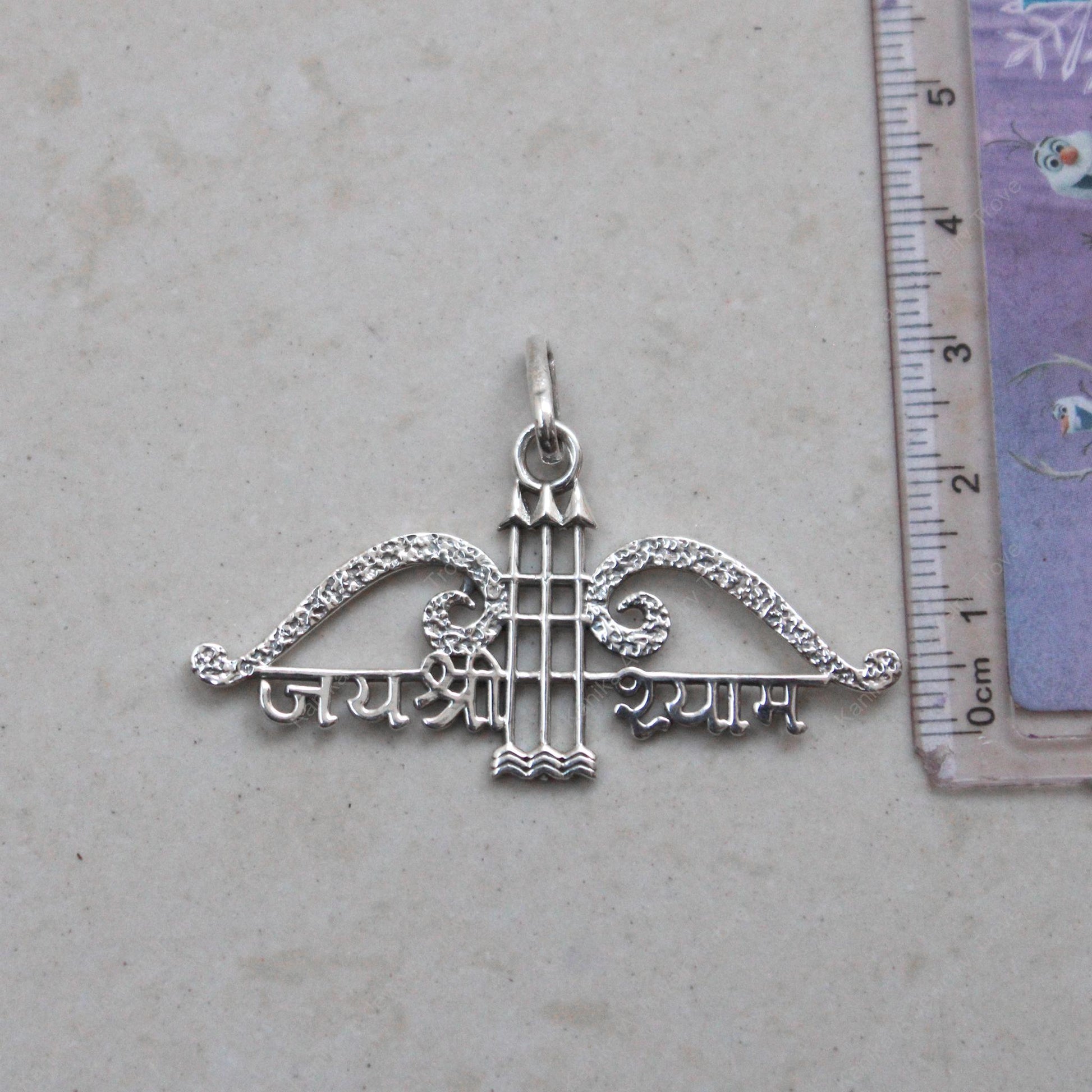 Festive silver pendant necklace inspired by Jai Shree Shyam