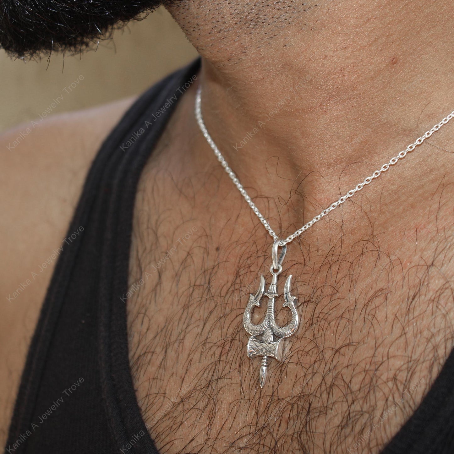 Hindu Trident pendant in silver
