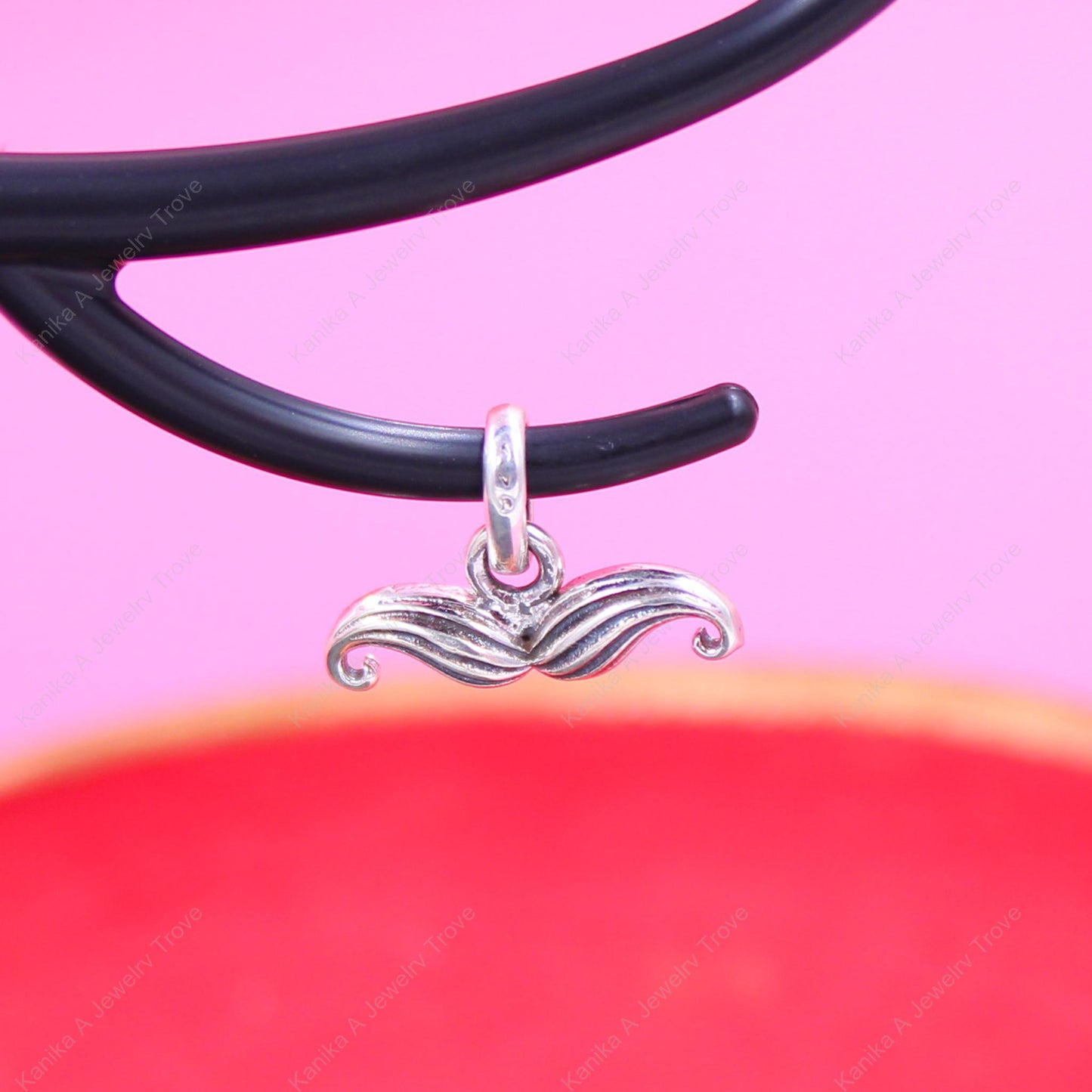 Mens Sterling Silver Moustache Pendant Necklace for Trendsetters