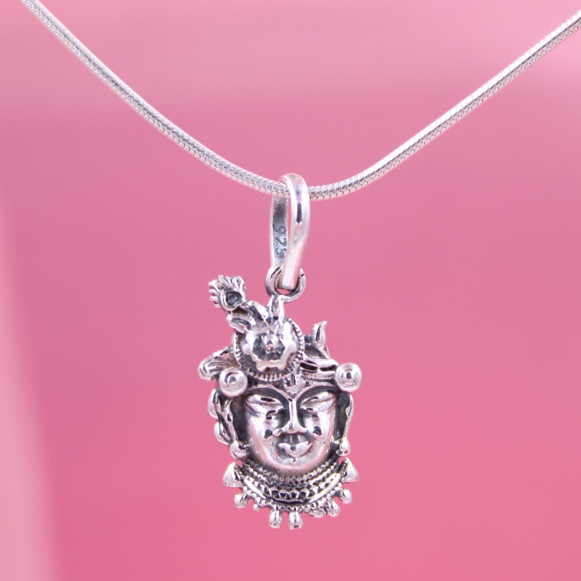 Intricate silver Lord Shiva pendant for spirituality lovers