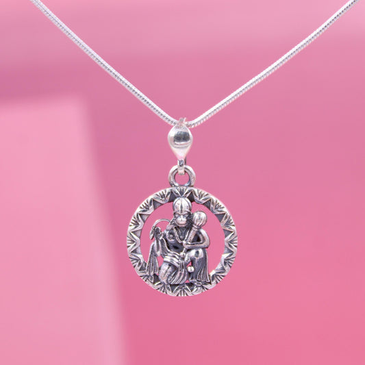 Sterling silver Krishna pendant with intricate detailing