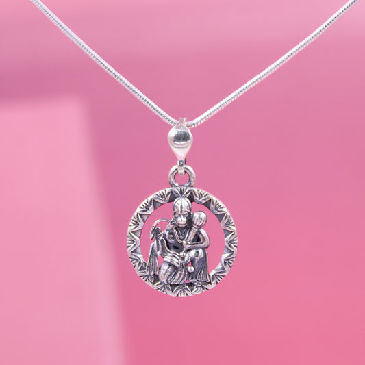 Handcrafted Sterling Silver Hanuman Pendant | Spiritual & Ethnic Jewelry