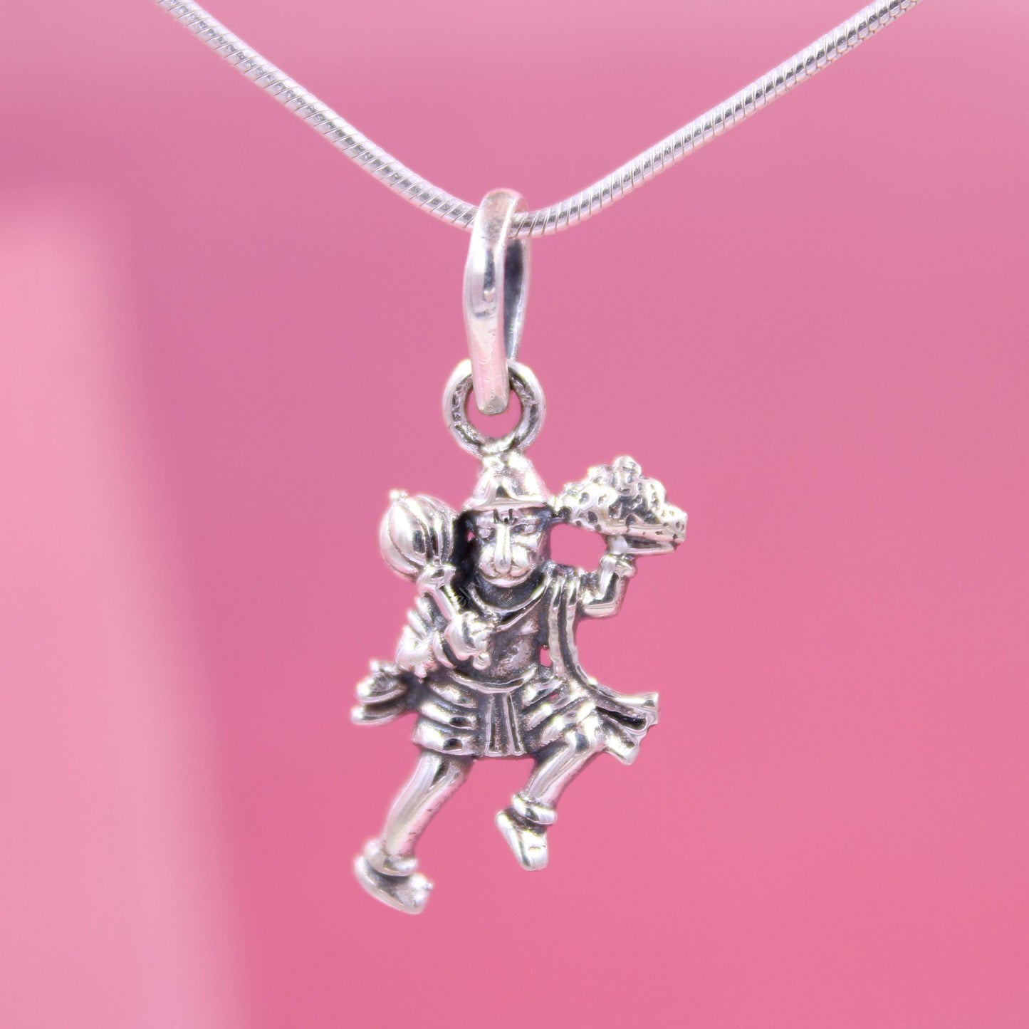 Intricate Sterling Silver Hanuman Pendant
