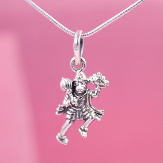 Intricate Sterling Silver Hanuman Pendant