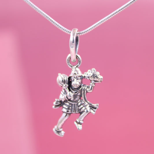 Sterling Silver Hanuman Pendant | Handcrafted Religious Jewelry Charm