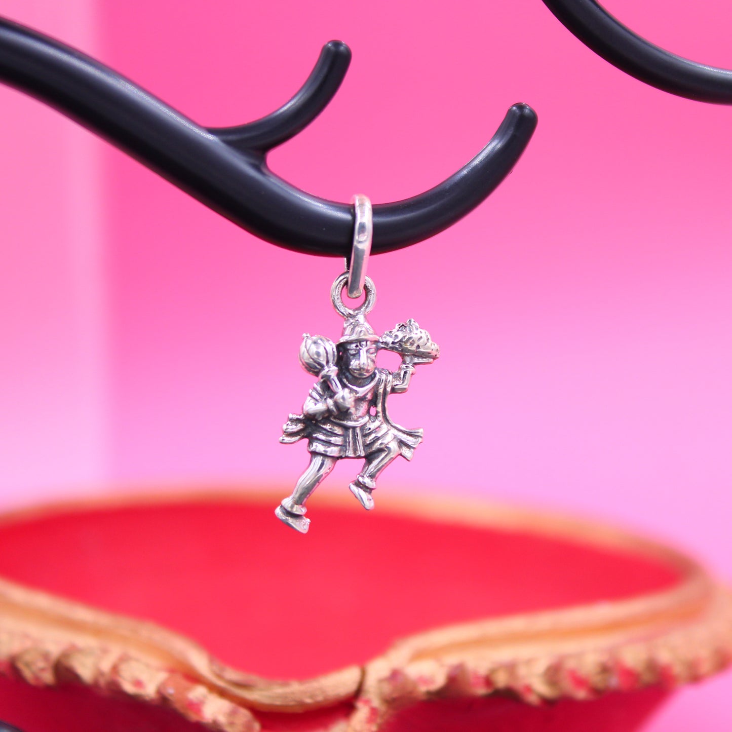 Sterling Silver Hanuman Pendant | Handcrafted Religious Jewelry Charm