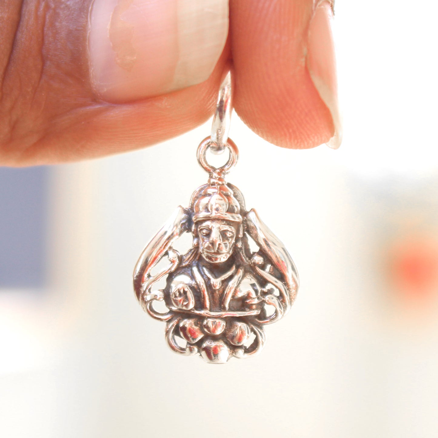 Handcrafted Sterling Silver Hanuman Pendant | Spiritual Protection Jewelry