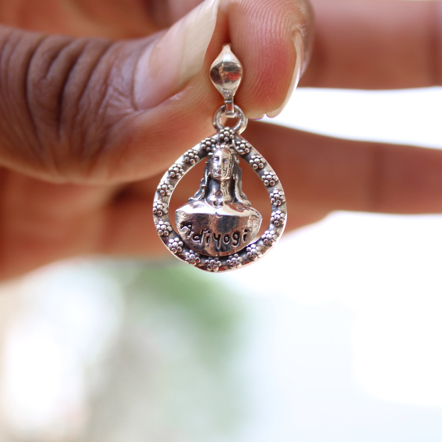 Adiyogi Shiva Embrace Silver Pendant