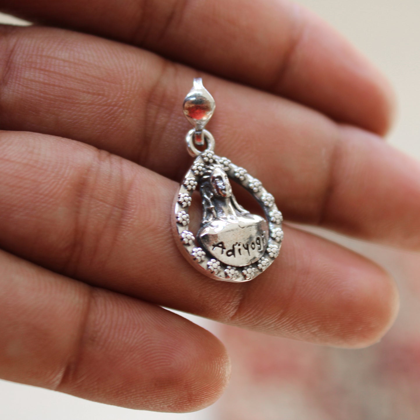 Adiyogi Shiva Embrace Silver Pendant