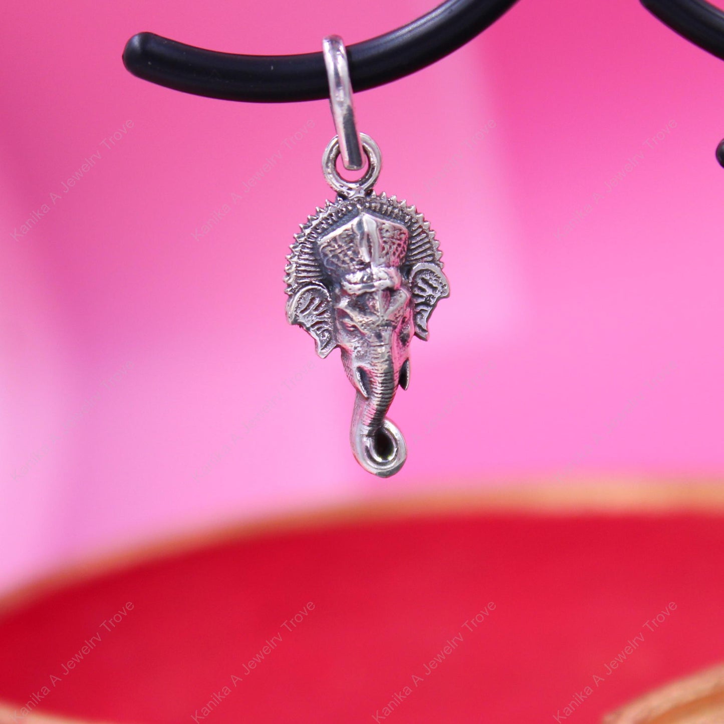 Handcrafted Ganesh silver pendant for celebrations